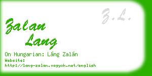 zalan lang business card