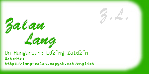 zalan lang business card